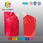 350ml 500ml 1L plastic Flask Water green red color printed Bottle Bag with big