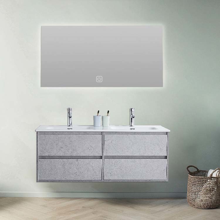 China Bathroom Furniture Cabinet Wall Mounted Sink Mirror Set Bathroom Wood Vanity on sale