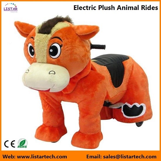 Electric Rechargeable Ride-on Plush Animal Rides for kids and adults entertainment-Horse