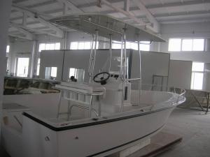China 2.25m Width Fiberglass Hull Boat 700kgs Environment Concerned With Bimini Top on sale