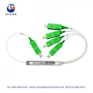 Best Mini Steel Tube PLC 2.0mm Fiber Optic Splitter 1x4 With SC/APC wholesale