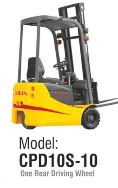 Cheap Three Wheel Electric Forklift Truck 1 Ton Loading Capacity Small Turning Radius for sale
