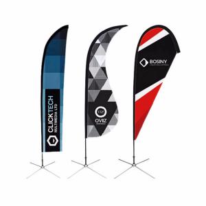 Best 230gsm Polyester Custom Beach Flag Wind Resistant For Promotion Event wholesale