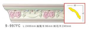 Polyurethane carving cornice crown mouldings with hand painted color