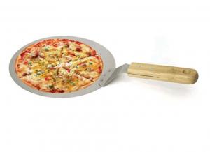 China Customized Stainless Steel 10 Inch Pizza Cake Shovel With Wooden Handle on sale