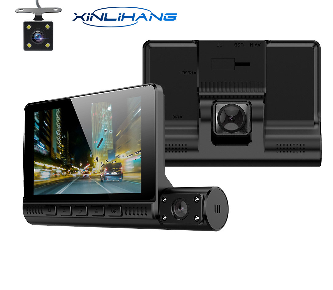 China AVI Mini 3 Lens Car DVR Dash Cam Recorder HD 4 Inch GC2053 Sensor on sale