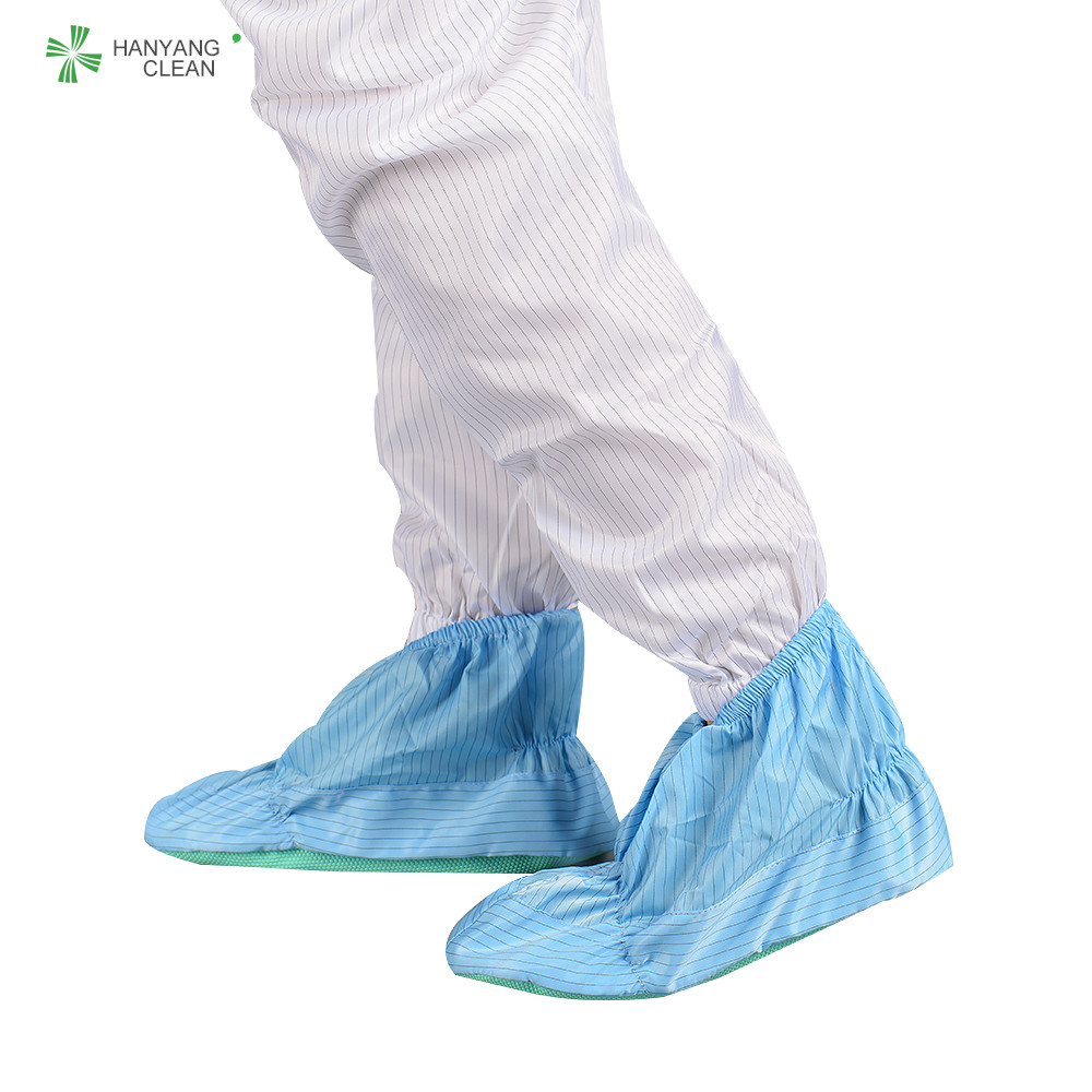 Best Clean room reusable and washable white stripe shoes soft outsole antistatic ESD anti-slip shoe covers wholesale