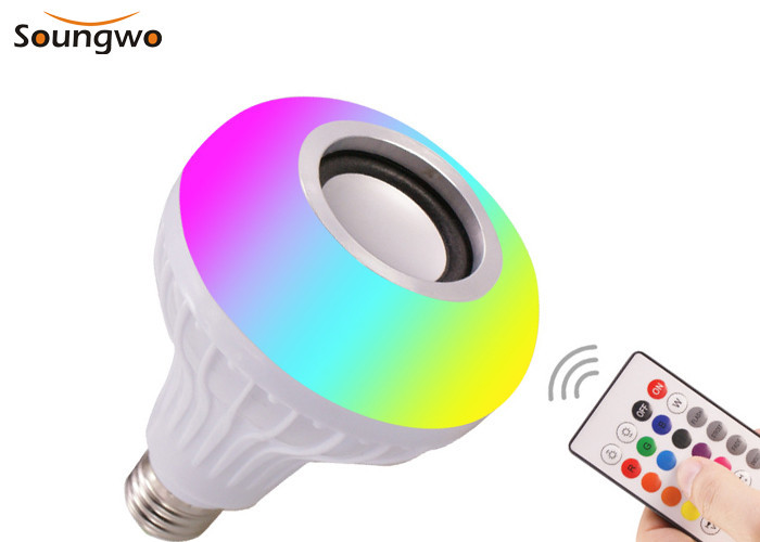 China RGBW E27 Adapter Bluetooth Speaker Bulb Remote Control SMD5730 on sale