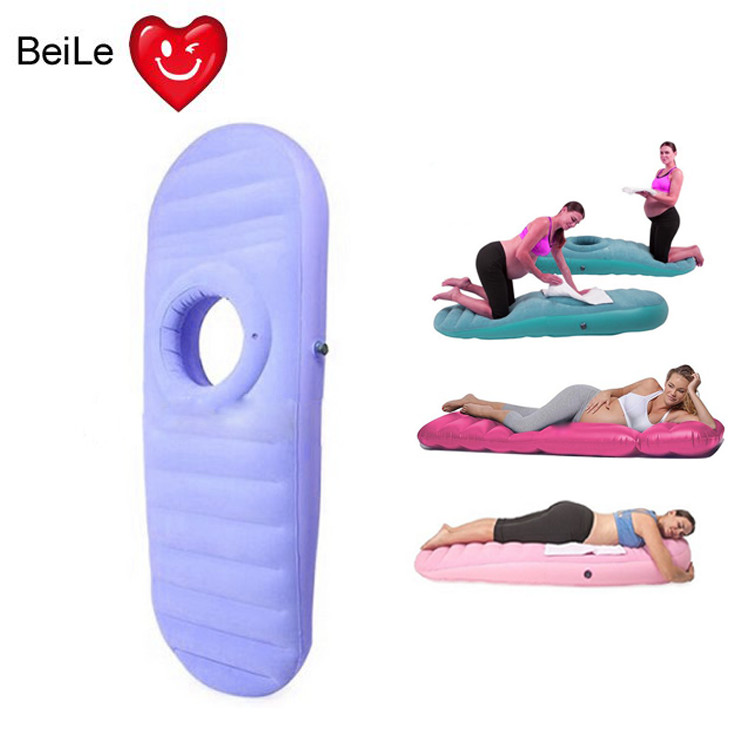 China Custom size PVC flocking inflatable pregnancy air mattress on sale