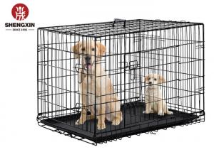 China 36'' 8.5kg Metal Dog Cage Heavy Duty Dog Crate Black Powder coated on sale