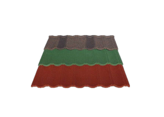 Synthetic Spanish Stone Coated Metal Roof Tile 1340*420mm 50 Years Warranty
