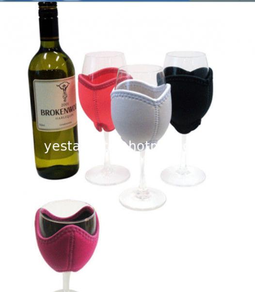 Cheap Decorative 3mm neoprene wine glass cooler with embroidery monogram logo for sale