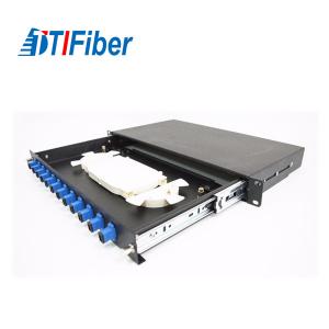 China 19 Inch Rack Mount Drawer Fiber Optic Terminal Box FTTH  8 12 144 Port Cold Rolled Steel on sale