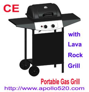 China Grills Gas BBQ with lava rock grill on sale