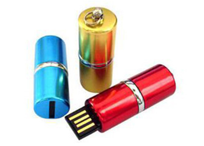 China Rotary Type Metal USB Flash Drive USB 2.0 Memory Stick Lipstick Shaped on sale