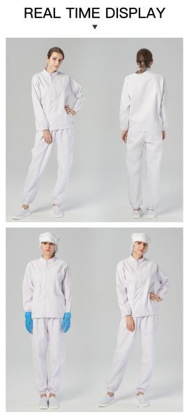 Comfortable Soft Dust Free Food Processing Uniform Anti Static ESD Food Factory Uniforms
