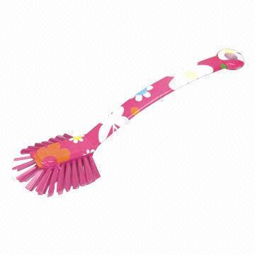 Factory directly wholesale colorful printed PP kitchen brush/pan brush set with long plastic handle 