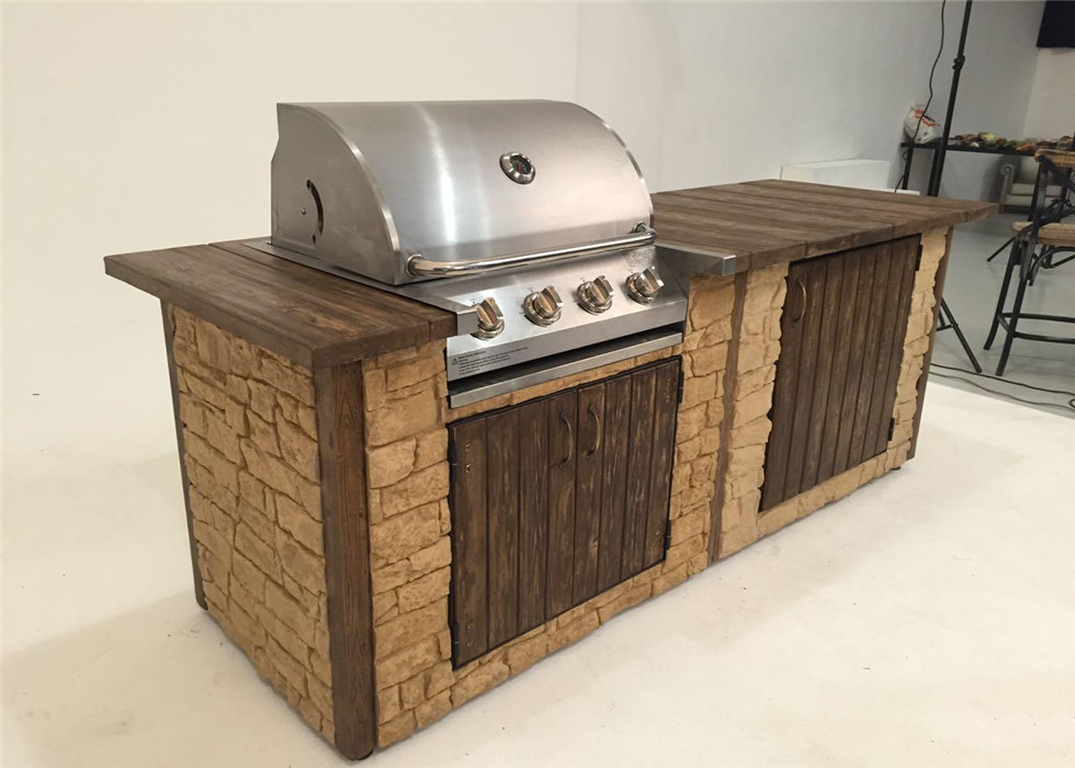 China Factory price kitchen bbq  built in wall insert  4 burners gas bbq grill with slow burning on sale