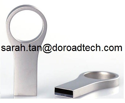 China High Quality Real Waterproof Metal Silver USB Flash Drive Pen Drive with Key Ring on sale