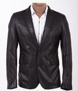 European Classic Fashionable and Trendy, Casual and Black Young Mens Leather Blazers