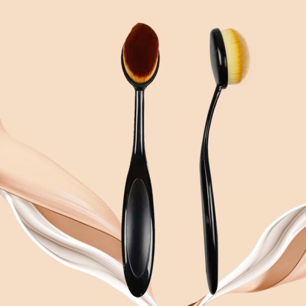 Cheap Tooth Shaped Black Foundation Makeup Brush Set Customized for sale