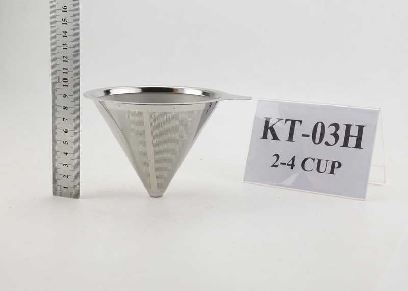 4 Cups Stainless Steel Coffee Dripper , Double Layer Pour Over Coffee Cone