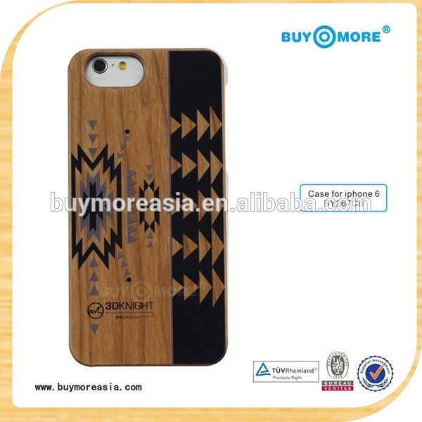 Best High quality wood Mobile Phone Accessory for iphone 6s 6 plus Paint Pattern Black PC phone cover wholesale