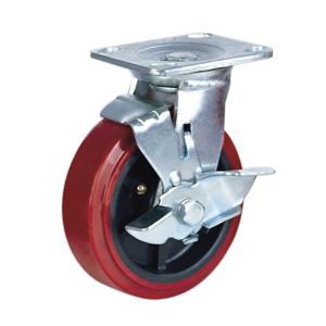 China swivel Polyurethane caster wheels with brake on sale