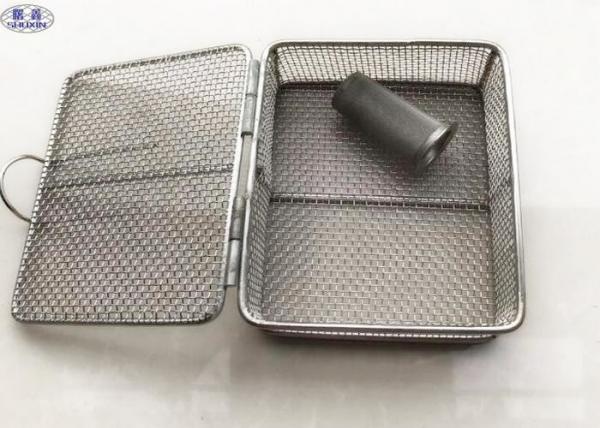 Cheap Sterilization Stainless Steel Wire Mesh Baskets , Woven Rectangular Wire Mesh Basket for sale
