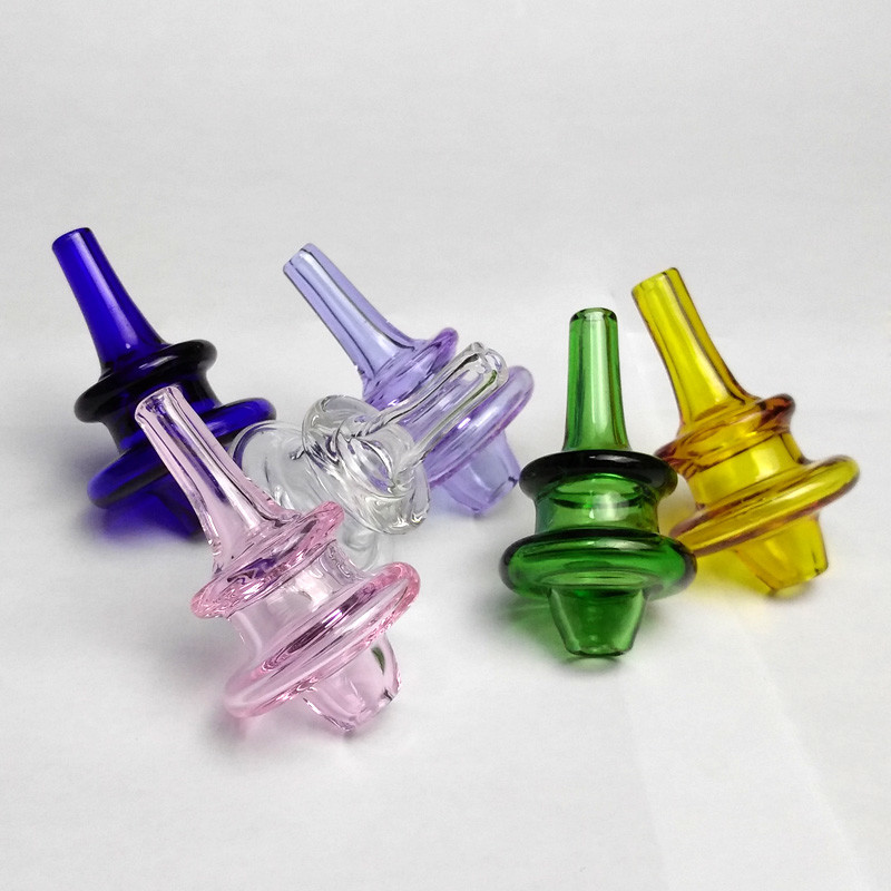 Best Universal Colored Glass Bongs Accessories Ufo Carb Cap Hat Style Dome wholesale