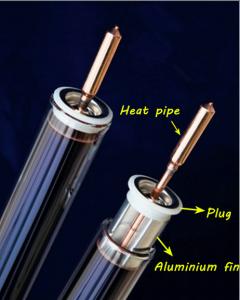 solar vacuum tube with copper heat pipe and aluminum fin