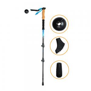 telescopic Trekking Poles 3K Walking Stick Adjustable Trekking poles Outdoor Stick Carbon Fiber with Soft EVA Handle