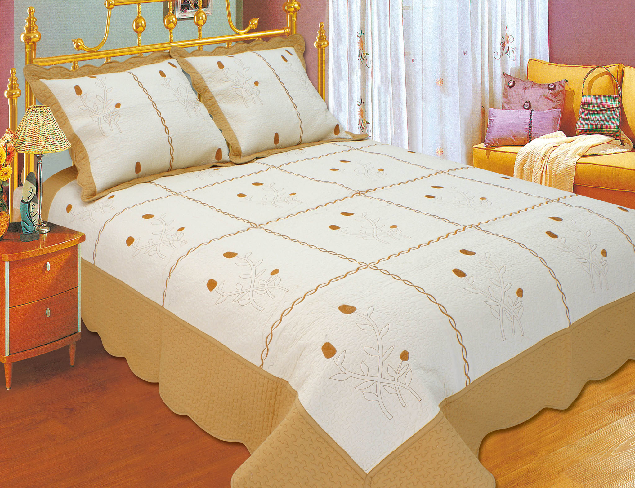 Best Leaf Pattern Embroidery Quilt Kits With High Standardized Production Line wholesale