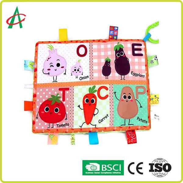 Best BSCI 29.7x21cm Baby Comforter Toy ultra soft plush Fruit And Animal Printing wholesale