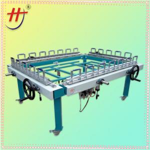 Pneumatic screen printing stretching machine with double chuck
