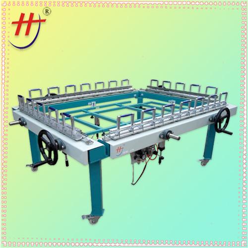 Cheap Pneumatic screen printing stretching machine with double chuck for sale