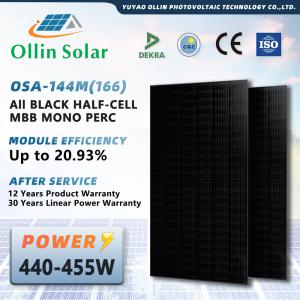 China Full Black Mono Half Cell Solar Panel Kit For Homes 445W 450W 455W 460W on sale
