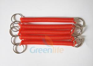 China Protection Red PU Covered Stylus Tether Cord , Heavy Duty Retractable Tool Lanyard on sale
