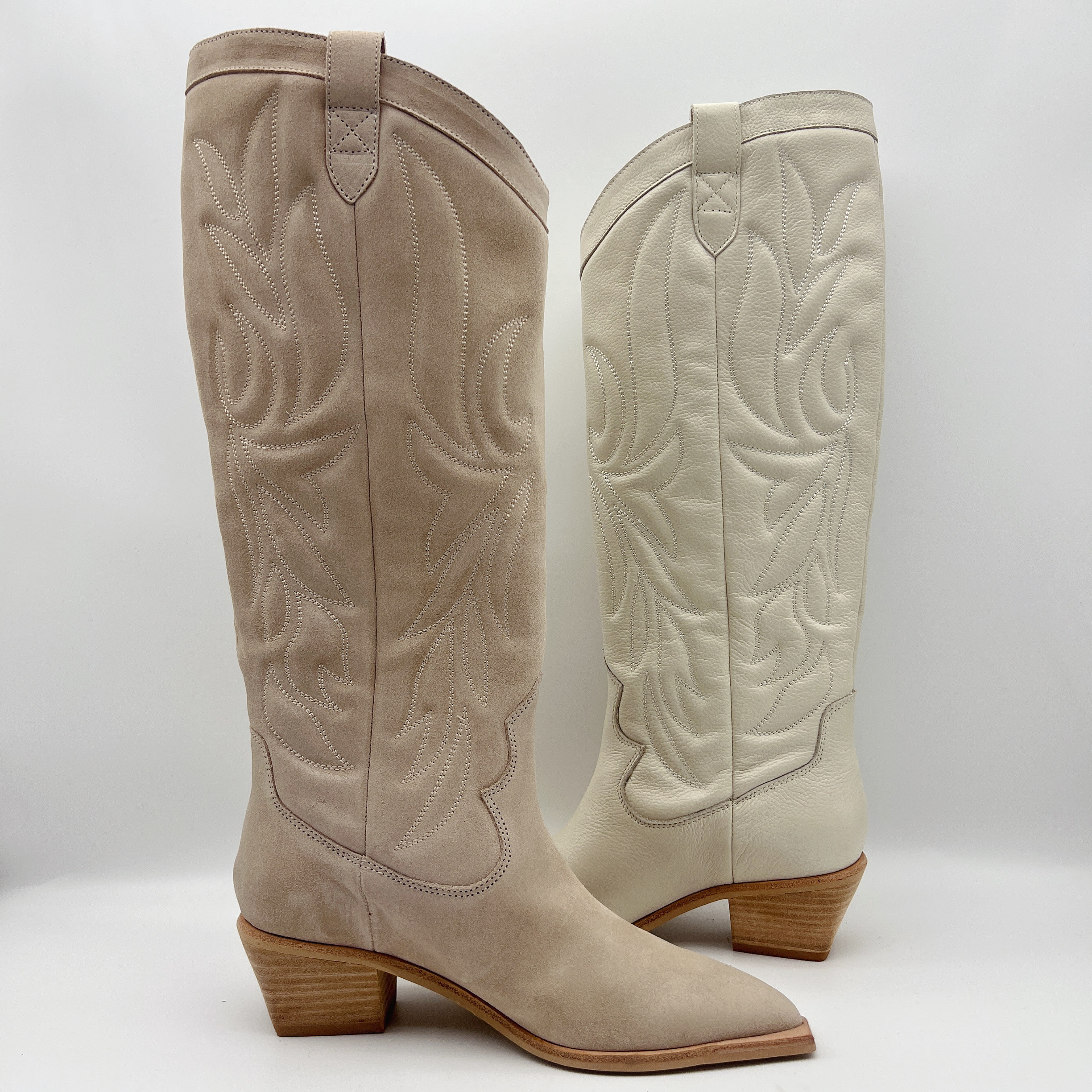 Best Comfortable Womens Leather Dress Boots Waterproof Off White wholesale