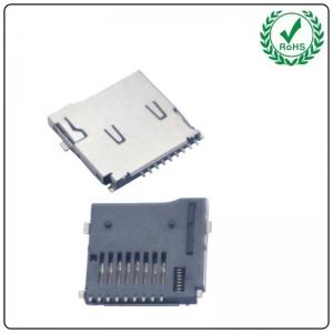 China 9pin 1.85H TF Push Push Memory Card Connector , Small Mini Sd Card Connector on sale