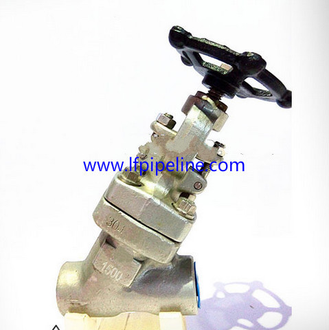 China F304 Socket Welded/NPT Threaded Y Type Forged Globe Valve on sale