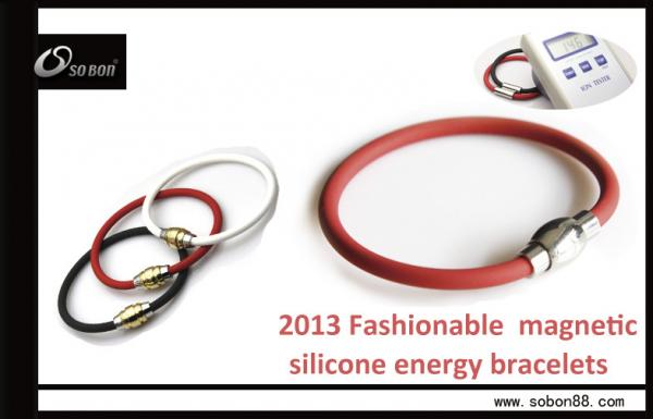 Cheap Energy silicone balance bracelet / body balance bands with silicone + metal clasp for sale