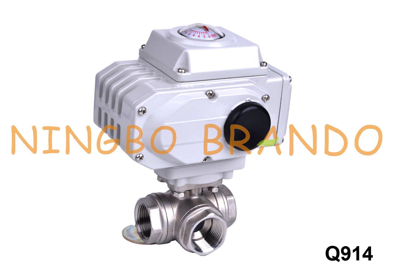 Best 1'' Stainless Steel 3 Way Ball Valve With Electric Actuator 24V 220V wholesale