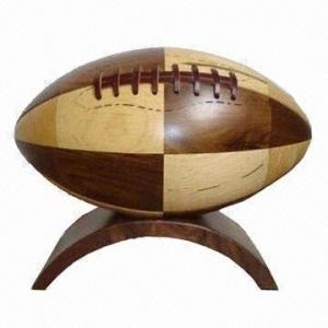 Solid Wooden American Football with Well Sanding and Painting Surface