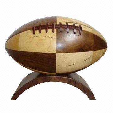 Cheap Solid Wooden American Football with Well Sanding and Painting Surface for sale