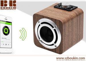 China fm radio tf card aux audio 8w hifi super bass stereo sound system wood ibastek multimedia  speaker on sale