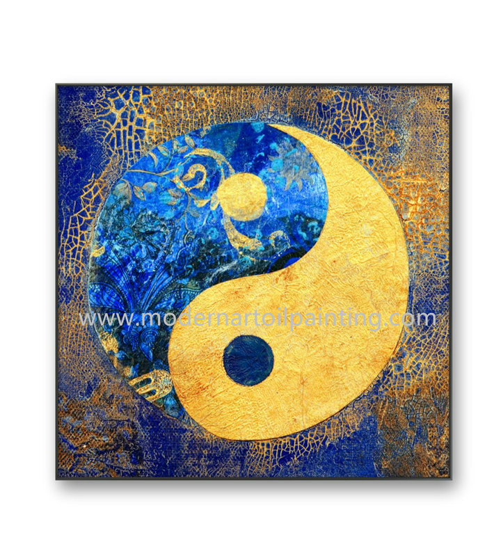 Cheap Handpainted Canvas Modern Art Oil Paintings Feng Shui Paint For Cabinet Decoration for sale