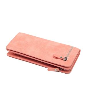 China Orange Color Multi Card Organizer , PU Leather Clutch Wallets For Women  on sale