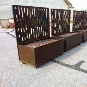 China Modern Design Metal Decorative Trellis Corten Steel Trough Planter Box on sale