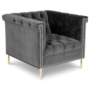China wholesale classic single seat sofa chair velvet fabric tufted upholstery accent for living room furniture on sale